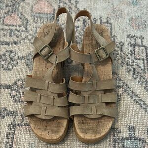 Kork-Ease Tan Strappy Platform Sandals